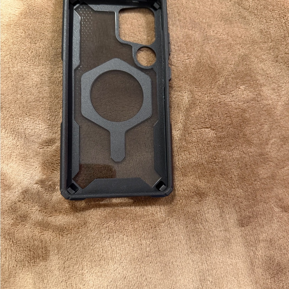 Clear Black Protective Phone Case with Magnetic Ring